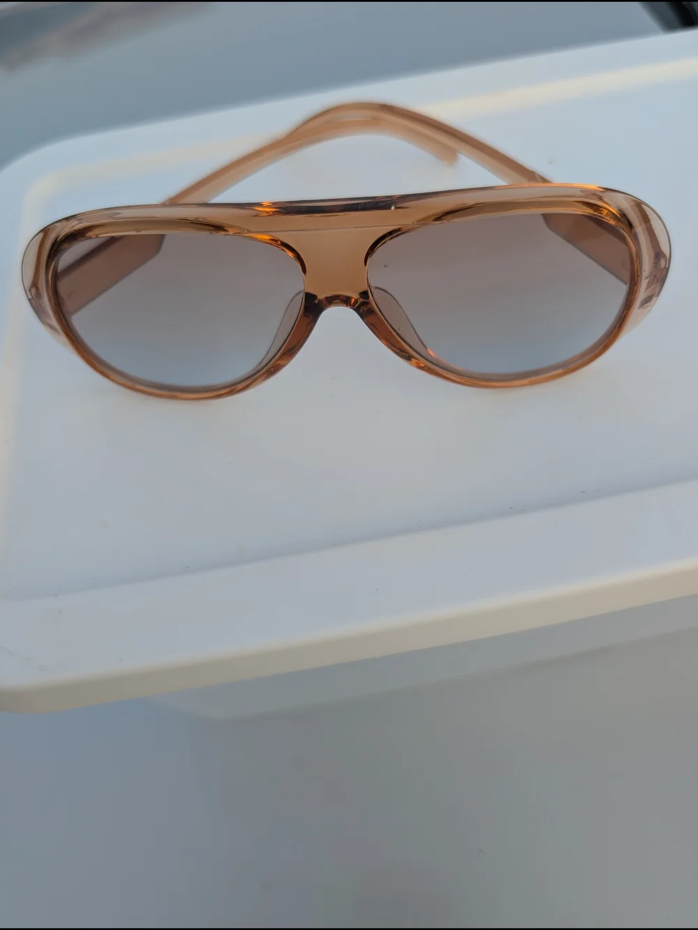 Women's Tan Gradient Shield Sunglasses